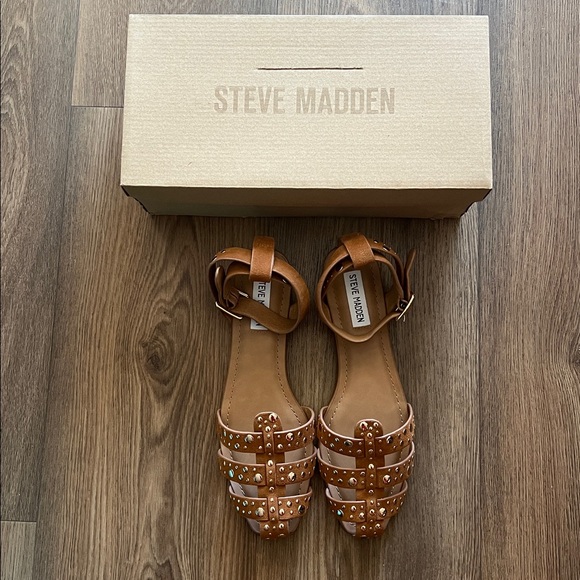 Steve Madden Tan Multi-Stud Gladiator Sandals - Picture 3 of 8